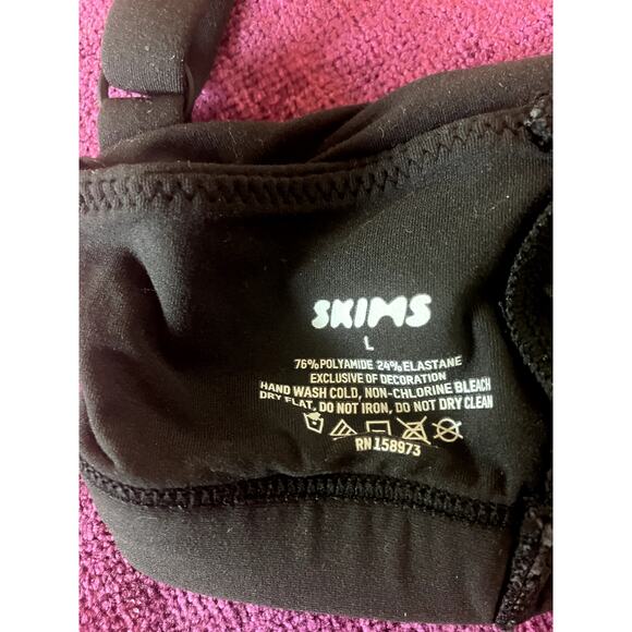 SKIMS Fits Everybody Scoop Bralette Black Size Large L COMFY MINIMALIST LOUNGE 1 - Picture 2 of 5
